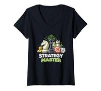 Women's Strategy Master Strategic Thinking Mindset Design V-Neck T-Shirt