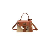 Women's Straw Beach Bag Crossbody Bag, Summer Leather Stitching Straw Handbag Shoulder Bag