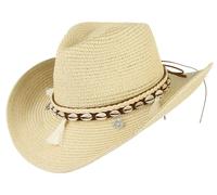 Women's Straw Cowboy Hat - Beige 7 1/8
