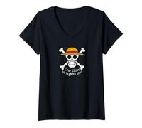 Women's Straw Hat Jolly Roger. The time is Upon us. V-Neck T-Shirt