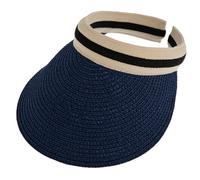 Women's Straw Sun Visor with Ribbon Band