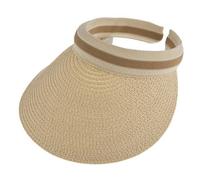 Women's Straw Sun Visor with Ribbon Band - NATURAL / ONE