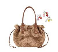 Women's Straw Tote Summer Raffia Shoulder Bag Beach Handbag Travel Purse | Woven Vacation