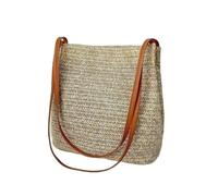 Women's Straw Woven Handbag Large Rattan Basket Beach Bag Summer Women Messenger Crossbody Bags Girls Small Beach Handbag(Color 1)