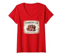 Womens Strawberry Jam, Halloween Costume, Matching Halloween V-Neck T-Shirt