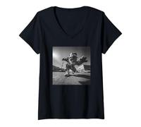 Womens Street Cat Trap Music V-Neck T-Shirt