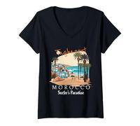 Women's Streetwear, Taghazout Morocco Just Like A Paradise V-Neck T-Shirt