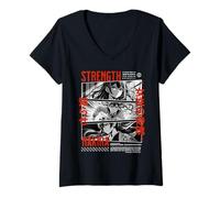 Womens Strength Nakira Kunoichi Power Anime Essence V-Neck T-Shirt
