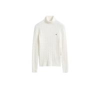 Women's Stretch Cotton Knit Turtle Neck Sweater Gant Blanc XL