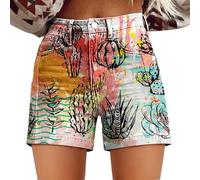 Womens Stretch Denim Shorts High Waisted Stretchy Rolled Hem Jean Shorts Washed Art Retro Printed Boyfriends Floral Jeans Short Casual Summer Classic Beach Mini Hot Denim Jeans with Pockets Pink