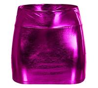 Women's Stretch Faux Leather Skirt Mini Bodycon Pencil Skirt Leather Skirt High Waist Split Mini Pencil Bodycon Party Wear Skirt Festival Costume for Halloween Festival Performance Party (XXL)