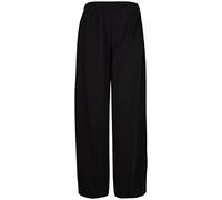 Womens Stretch Ladies Elasticated Baggy Wide Leg Palazzo Plain Loose Fitted Trousers Pants Plus Size Black 20 - 22