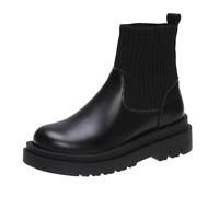 Womens Stretch Sock Boots Wide Fit Black Platform Shoes