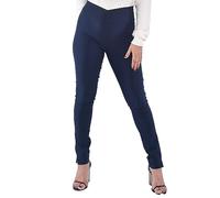Women's Stretch Trousers Ladies Pull On Pants High Waisted Leggings Office Work Fitted Trousers Multiple Length (as8, numeric, numeric_12, regular, long, Navy)