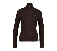 Women's Stretch Twisted Cotton Knit Half-Zip Pullover Gant Marron M