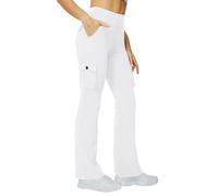 Women's Stretch Work Hiking Trousers Bootcut Yoga Pants for Women with Multi Pockets UK High Waist Flared Leggings Petite Tummy Control Athletic Trouser