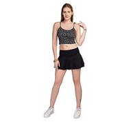 Women's Stretchy Flared Casual Mini Skater Skirt Basic Short Summer Plain Mini Skirts (Medium, Black)