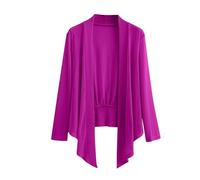 Women's Stretchy Open Front Collar Long Sleeve Cardigans UK Clearance Oversized Coat Jacket Shrug Transparent Sunscreen Shirt Soft Chiffon Sheer Bolero Cropped Short Cardigan for Evening Dress