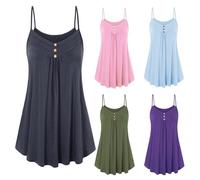 Womens Stretchy Vest Tank Tops Basic Camisole Top Women Summer Longline Longshirts Sleeveless V Neck Loose Casual Dressy Tee Shirts Spaghetti Strap Tops Cotton T Shirt Plus Size S-5XL (A3-Grey, XL)