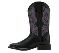 Women's stretchy western boots with a square toe Ariat Round Up Noir 42,5