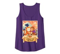 Womens Stride for The Mind Cute Monkeys Japanese Poster Tank Top