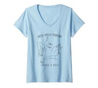 Womens Strike a Pose - Funny EDS Hypermobile Design V-Neck T-Shirt