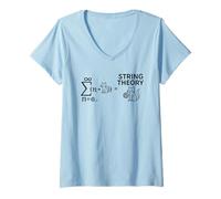 Womens String Theory Cat Math Science Nerdy Funny Teacher Men Women V-Neck T-Shirt