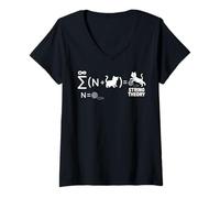 Womens String Theory Quantum Physic Physicist Schrodinger's Cat V-Neck T-Shirt