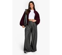 Womens Stripe Pleat Detail Slouchy Trouser - Grey - 10, Grey