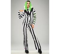 Womens Striped Black and White Movie Suit Costume (Medium (UK 12-14))