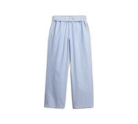 Superdry Cotton Stripe Elastic Pants Blue 2XS Woman
