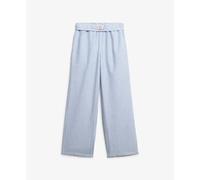 Women's striped cotton elastic trousers Superdry Bleu S