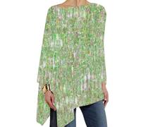 Women's Striped Fine Glitter Print Casual Loose Round Neck Long Sleeve Top Sequin 3D Print Tunic Tops Long Sleeve Tops for Women UK Baggy Sweatshirts Elegant Pullover Tee Tops Size S-5XL Green
