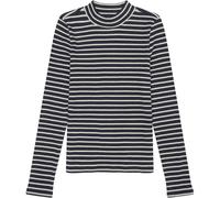 Women's Striped Funnel Neck Top KnowledgeCotton Apparel Bleu 2XL
