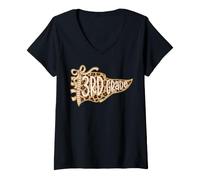 Women's Striped Leopard Flag Third Grade 3rd Back to School Girl V-Neck T-Shirt