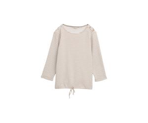 Women's Striped Long Sleeve T-Shirt with Drawstring Tom Tailor Marron L