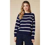 Womens Striped Mon Amour Crew Neck Jumper Navy S