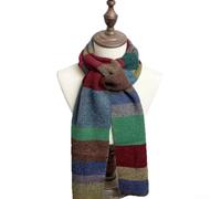 Women's Striped Scarf 150x18cm Faux Cashmere Patchwork Warm Fringed | Colorful design with checkered pattern Lightweight wrap for perfect for versatile styling 150x18cm for fit for most