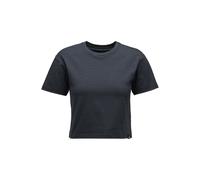 Black Diamond Stripe Crop Short Sleeve T-shirt Black M Woman