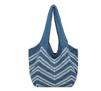 Women's Striped Straw Beach Bag Large Shoulder Bag Handbag for Beach Vacation and Leisure