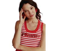 Women's striped tank top She is Sunday Picante Rouge XS