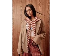 Womens Striped Triangle Scarf - Red - One Size, Red