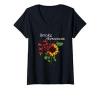 Womens Stroke Awareness Stroke Survivor Stroke design V-Neck T-Shirt