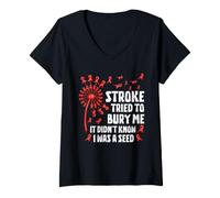 Women's Stroke Survivor Stroke Recovery V-Neck T-Shirt