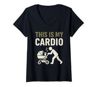 Womens Stroller Dad Life Fatherhood Pride Active Parenting Vibes V-Neck T-Shirt