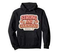 Womens Strong And Courageous Bible Verse Quote Christian God Pullover Hoodie