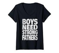 Womens Strong Christian Father Traditional American Values Heritage V-Neck T-Shirt