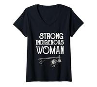 Women's Strong Indigenous Woman Native American Indian V-Neck T-Shirt