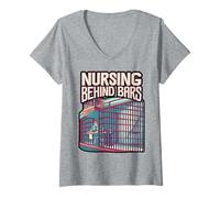 Womens Strong Like A Bull Powerlifting Bodybuilding V-Neck T-Shirt