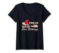 Women's Strong Men Need Just-One Kidney for a Kidney Organ Donor V-Neck T-Shirt